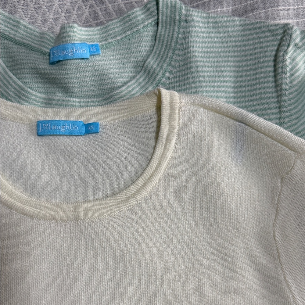 J. McLaughlin Cream & Mint Green Long-Sleeve  - 2-Pack